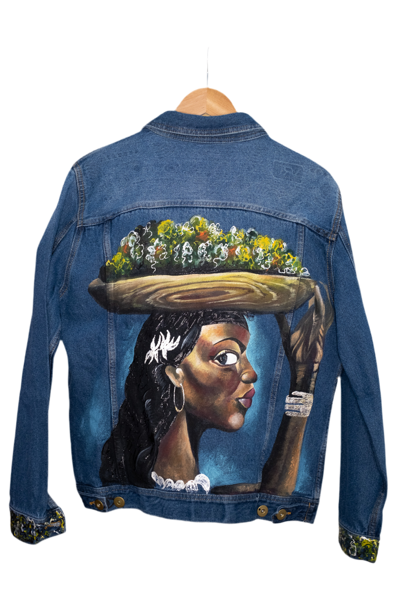 Caribe Hand-Painted Denim Jacket