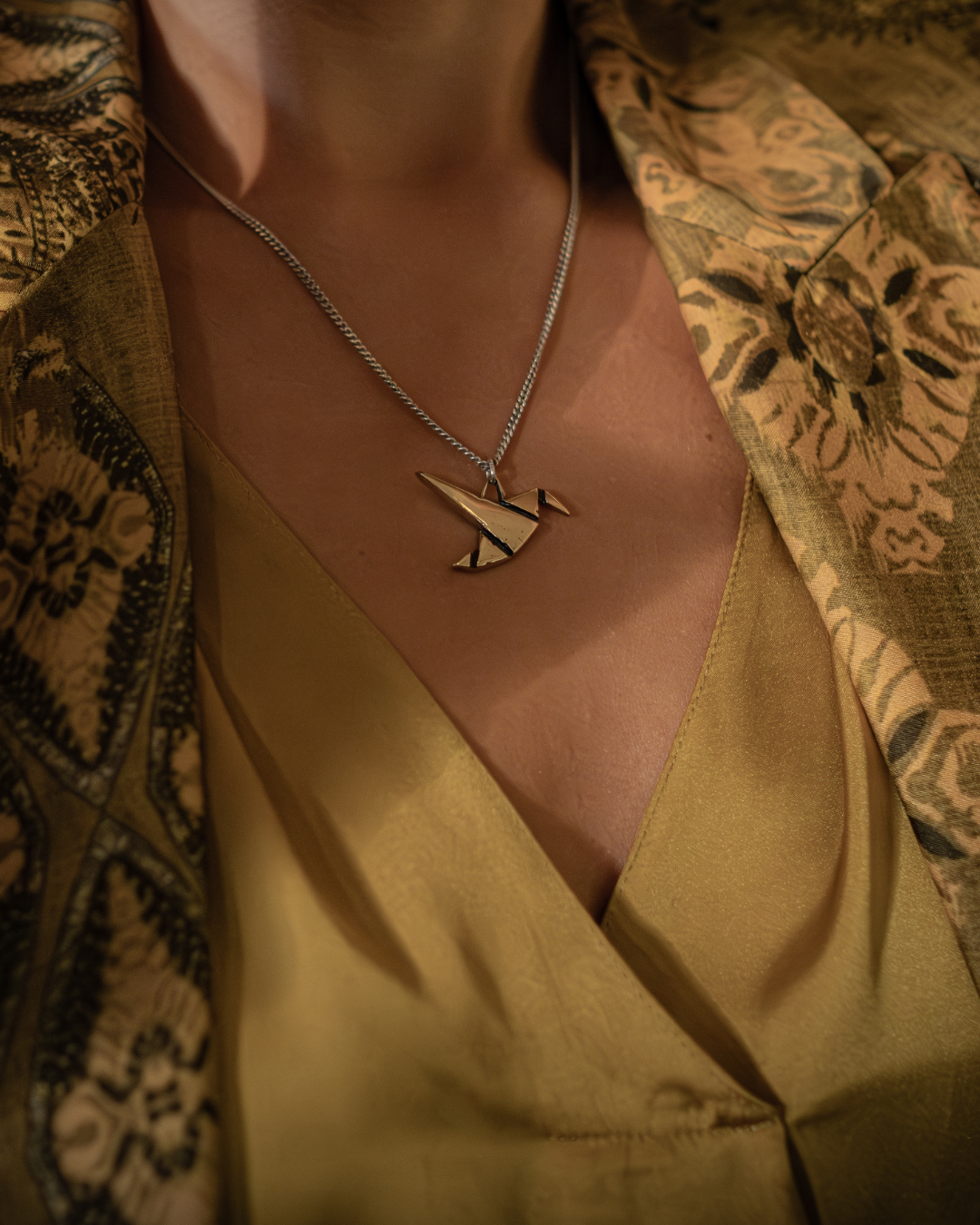 Hummingbird Pendant in Brass