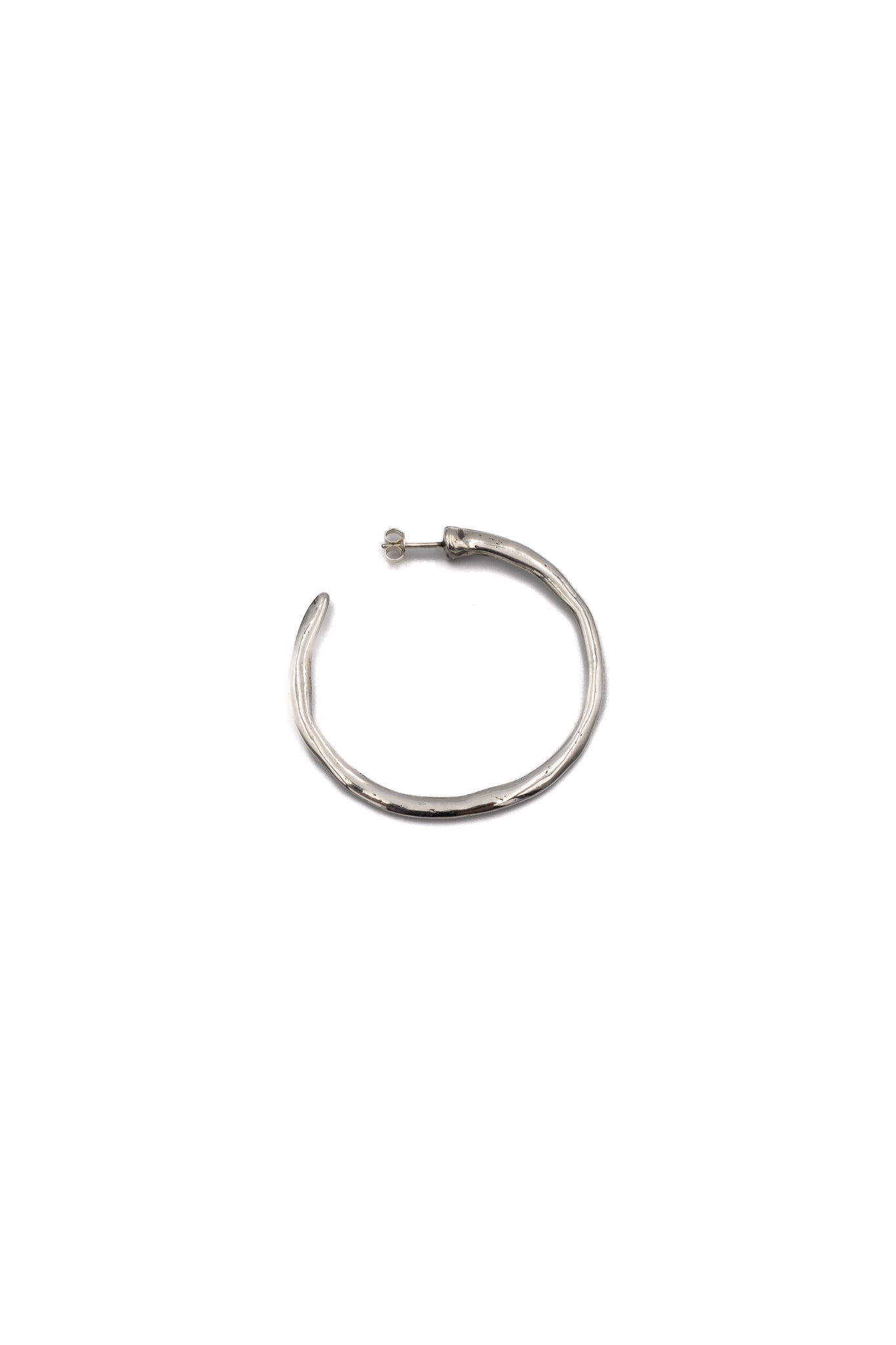 Nail Hoop Earrings in Silver