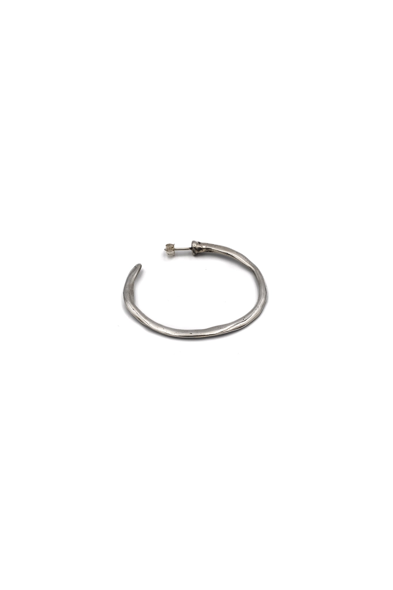 Nail Hoop Earrings in Silver
