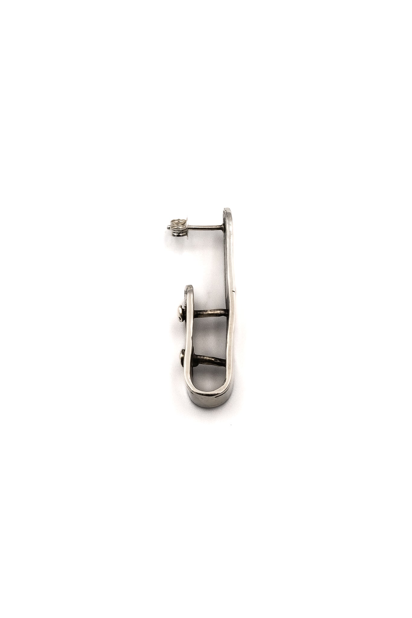 Nailed Belt Earrings in Silver