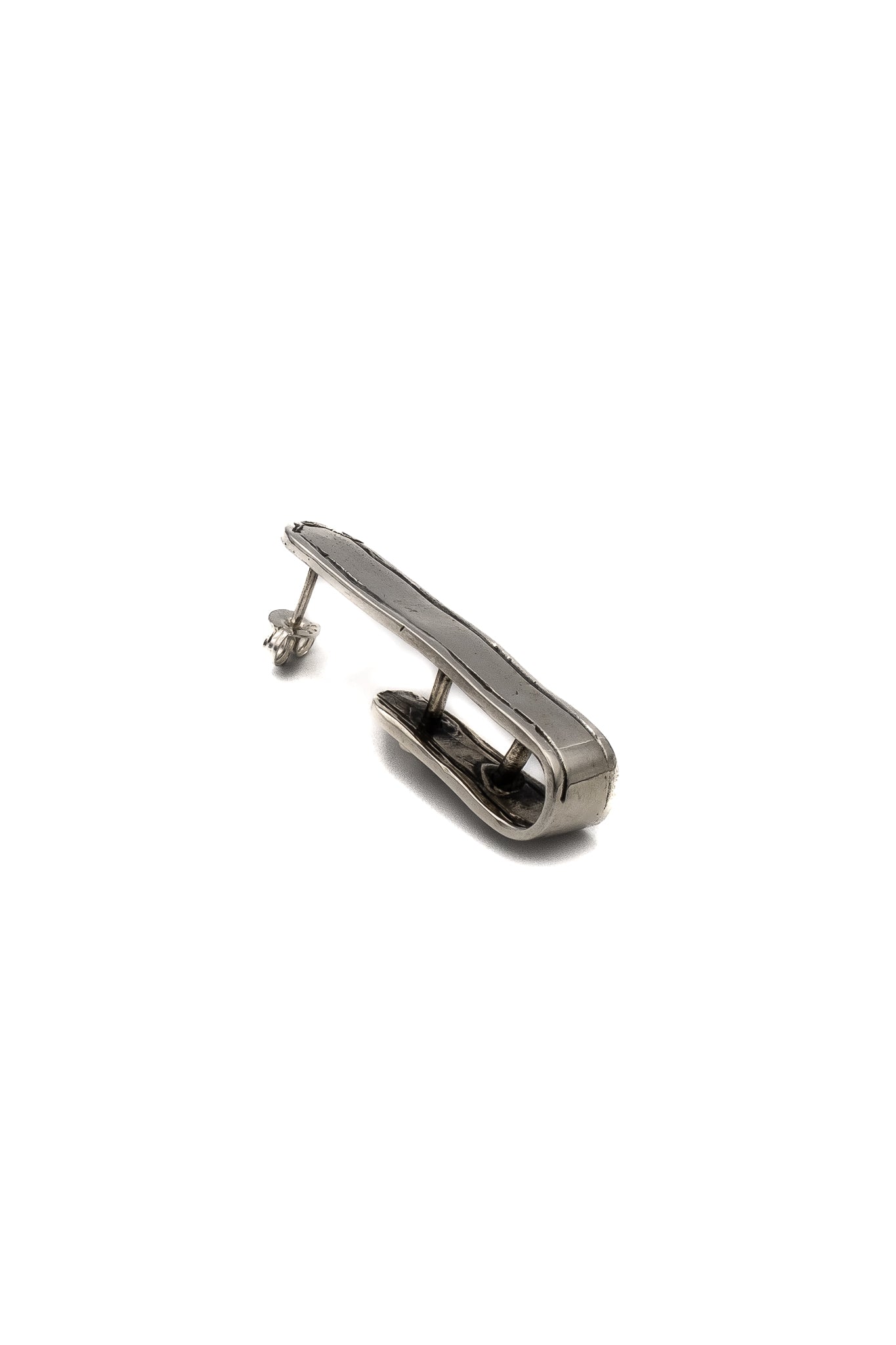 Nailed Belt Earrings in Silver