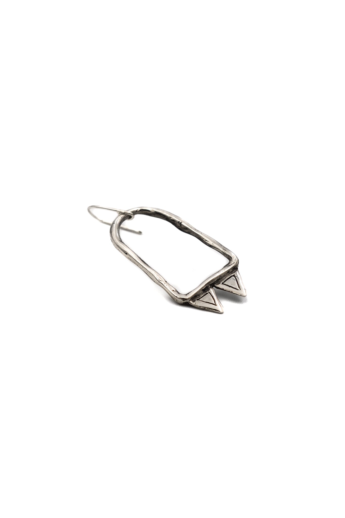 Pyramid Chamber Earrings in Silver