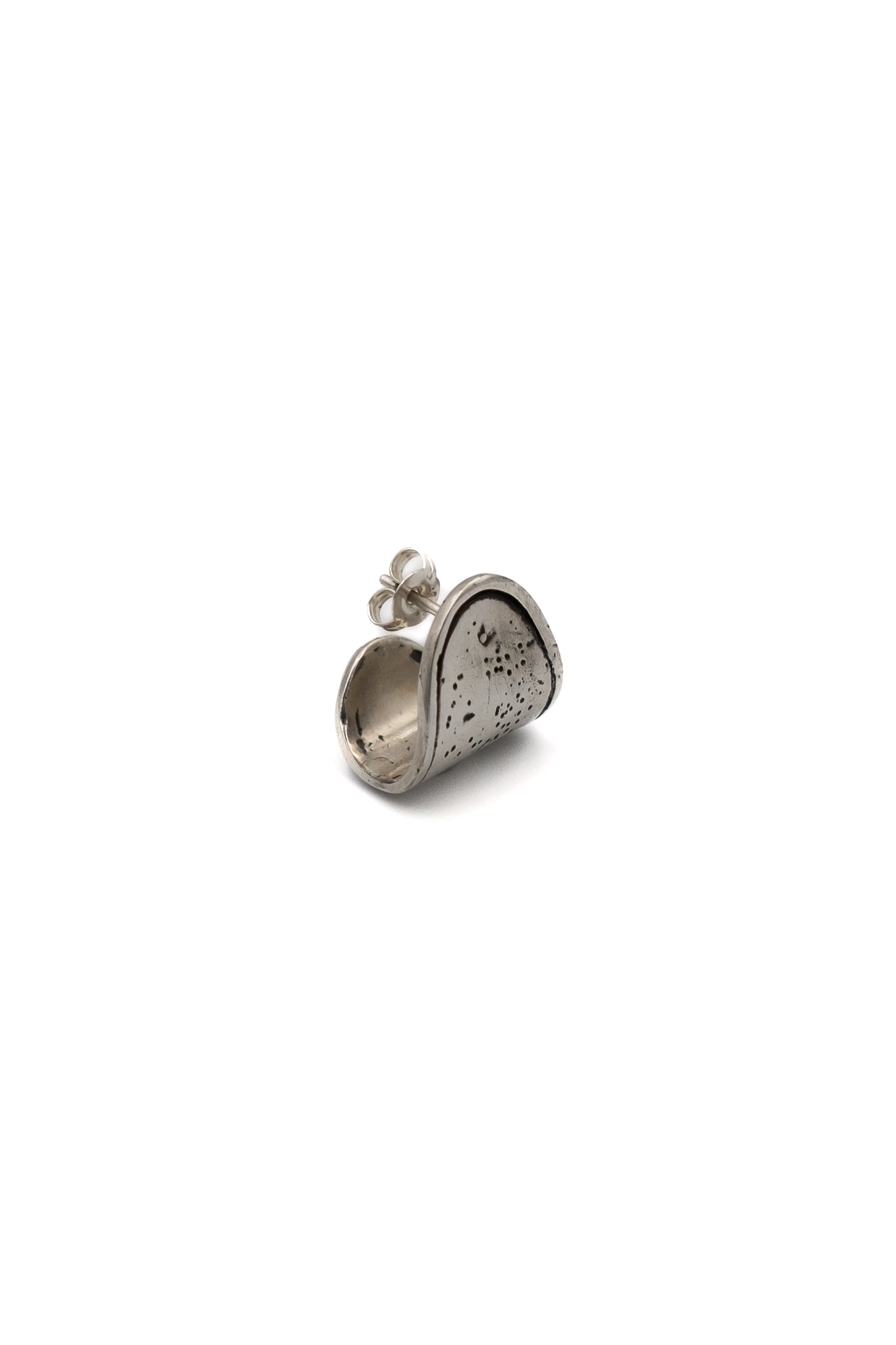 Emperor Cap Earrings in Silver
