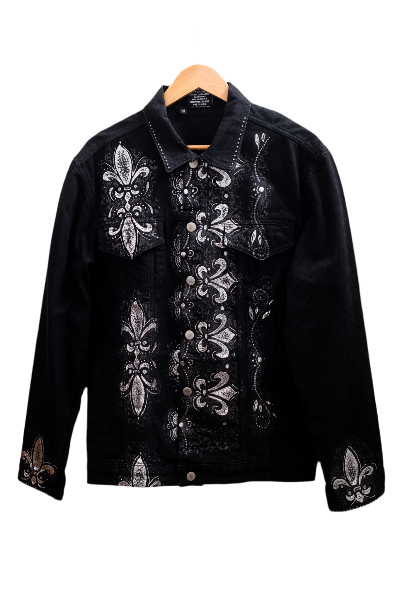 Fleur De Lis Hand-Painted Denim Jacket