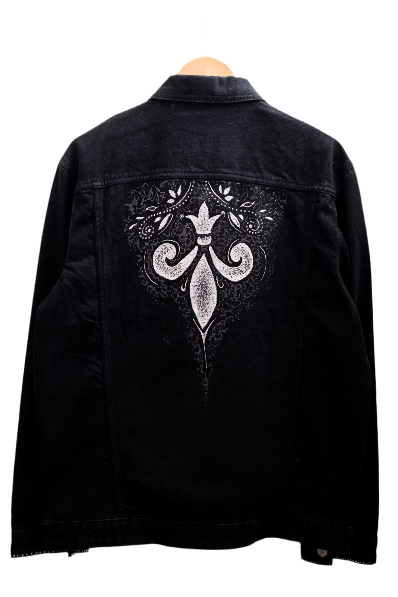 Fleur De Lis Hand-Painted Denim Jacket