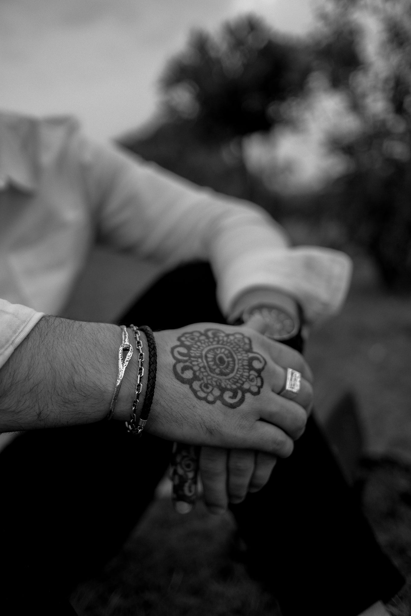 Wanderer Bracelet with Black Leather