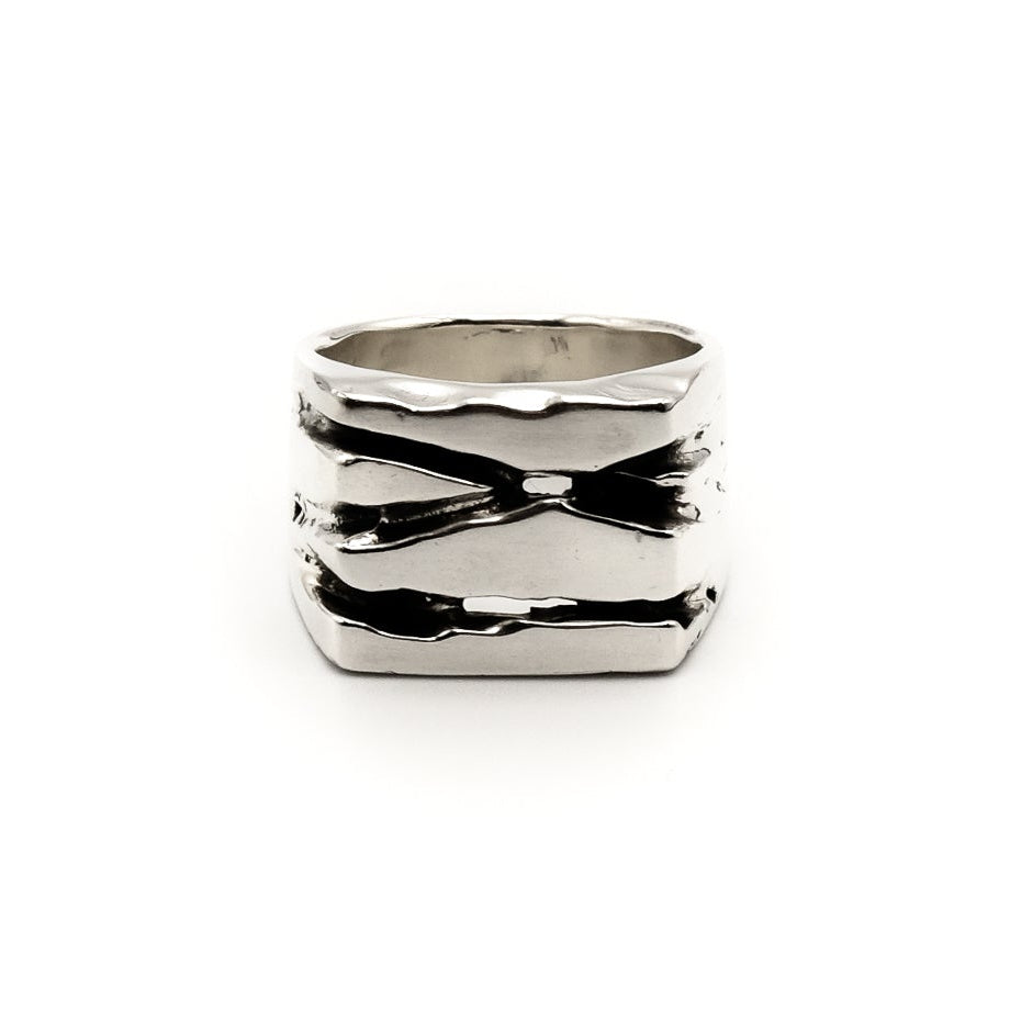 Roman IX Ring — sterling silver, top view