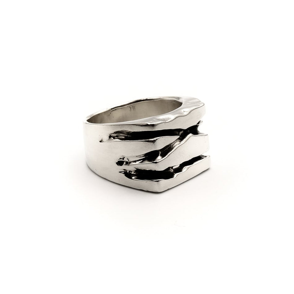 Roman IX Ring — sterling silver, side profile