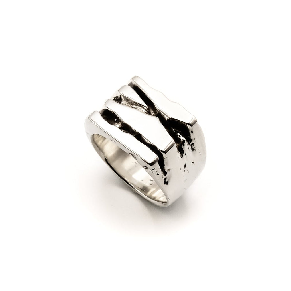 Roman IX Ring — close-up detail of high polish finish