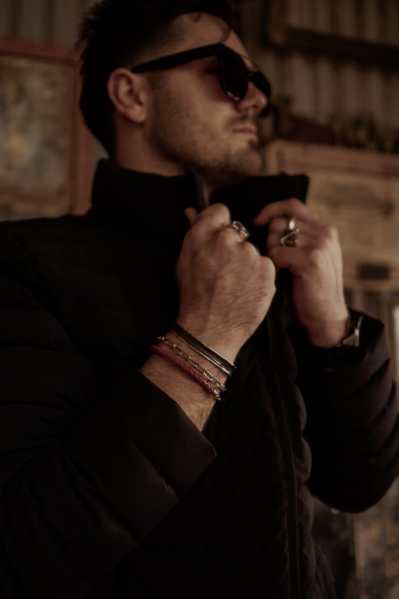 Wanderer Bracelet with Red Leather