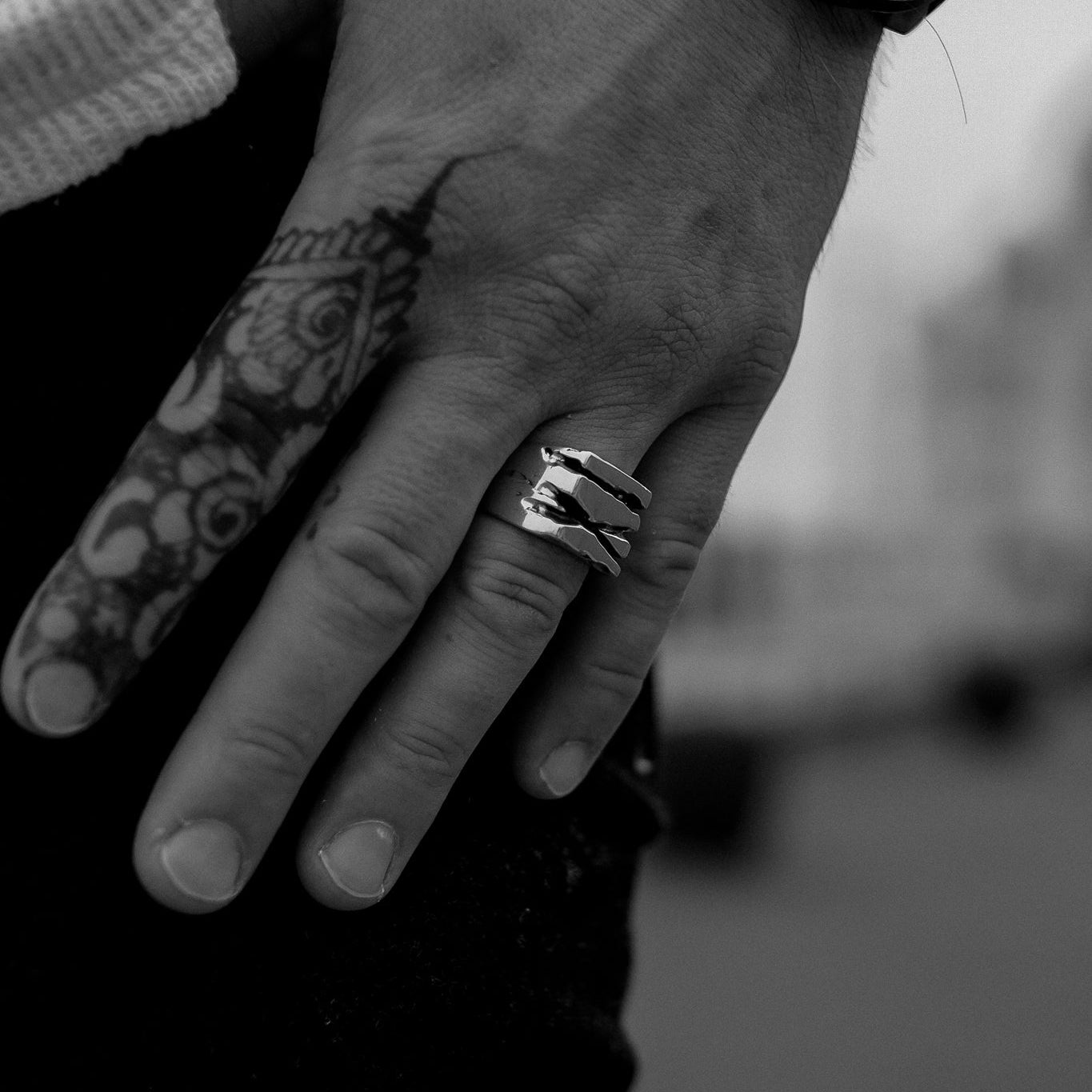 Roman IX Ring — sterling silver ring, alternate angle