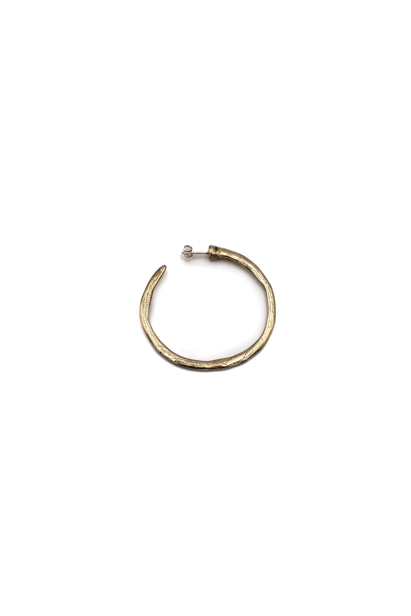 Nail Hoop Earrings in Brass
