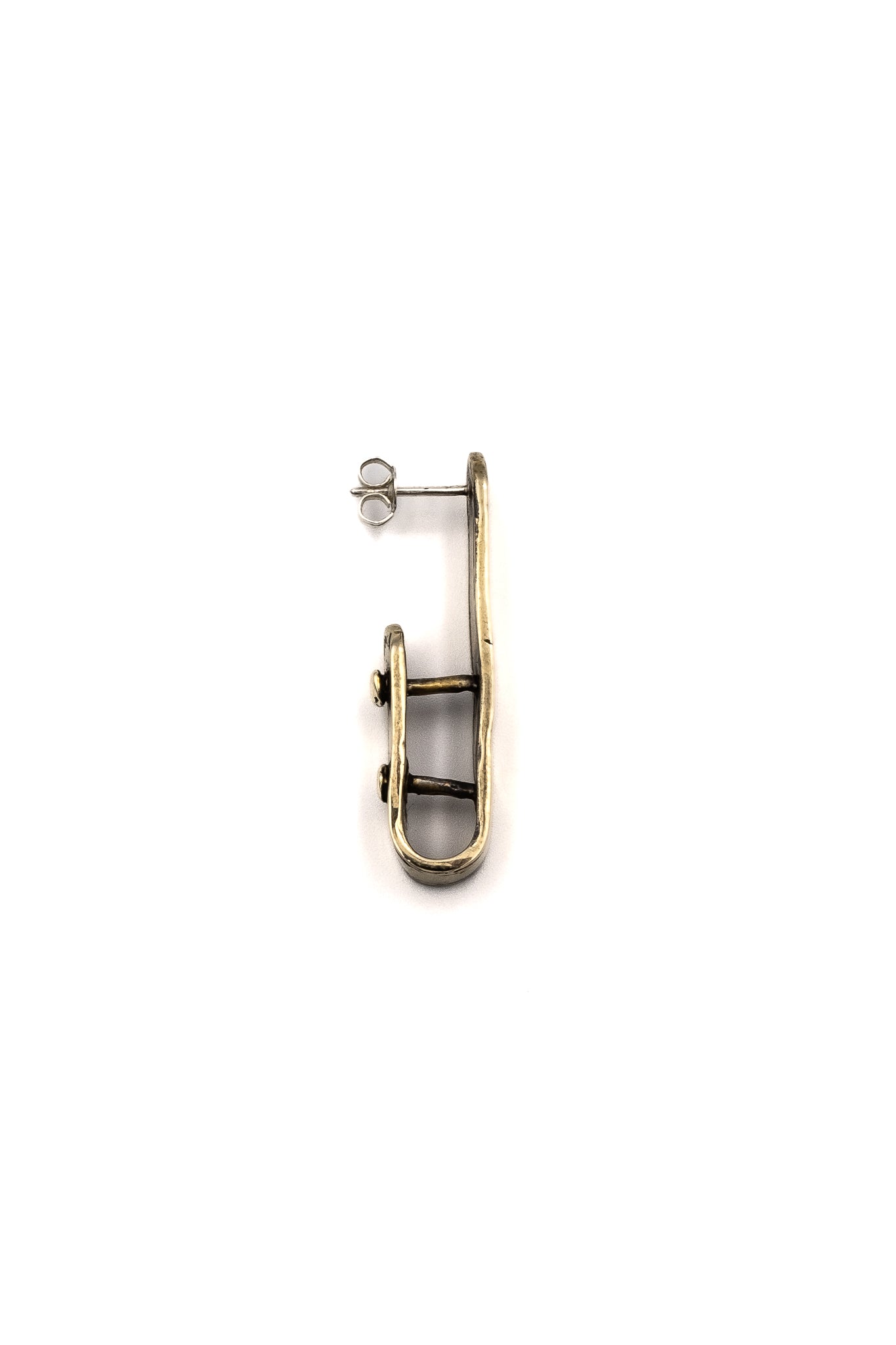 Nailed Belt Earrings in Brass