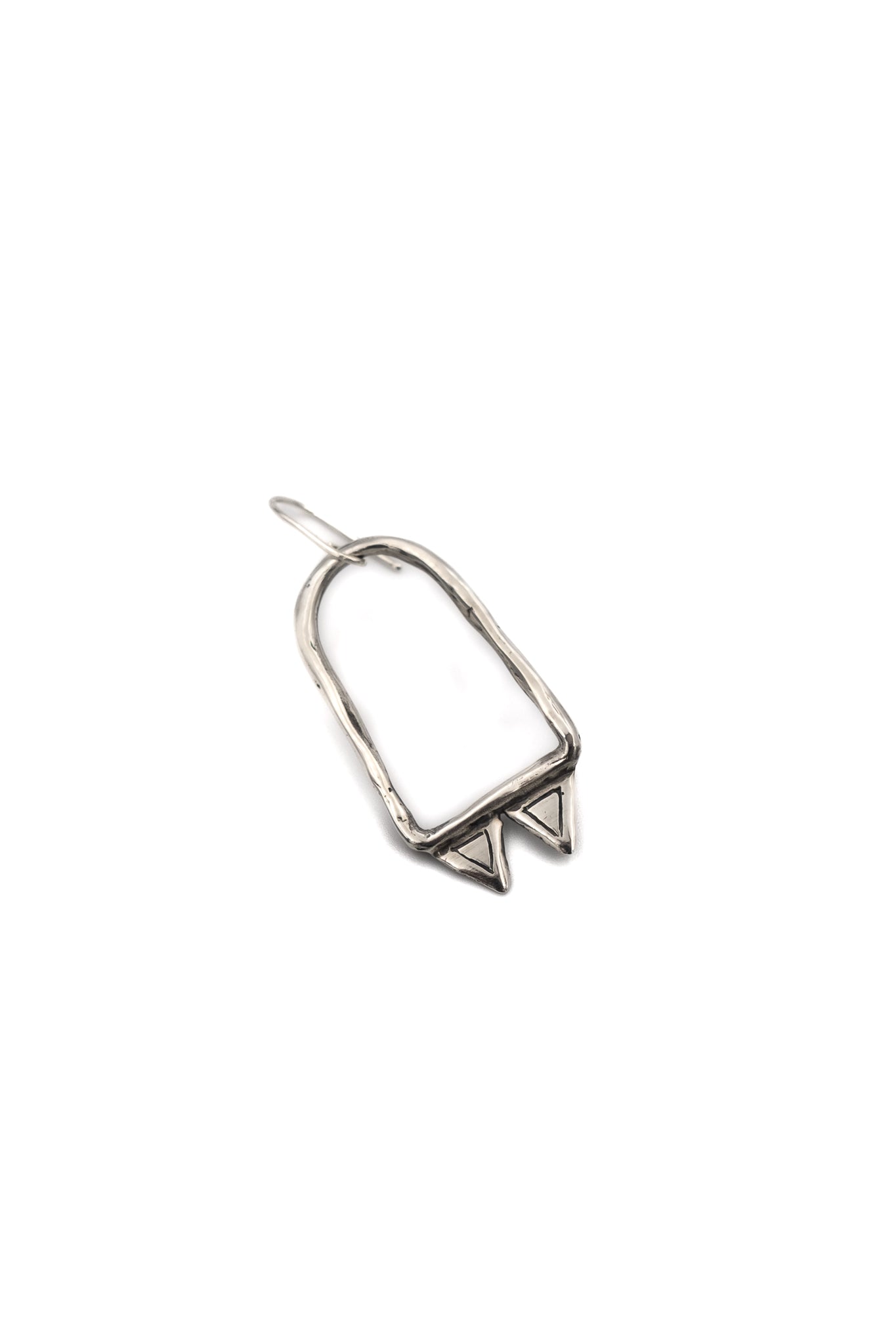 Pyramid Chamber Earrings in Silver