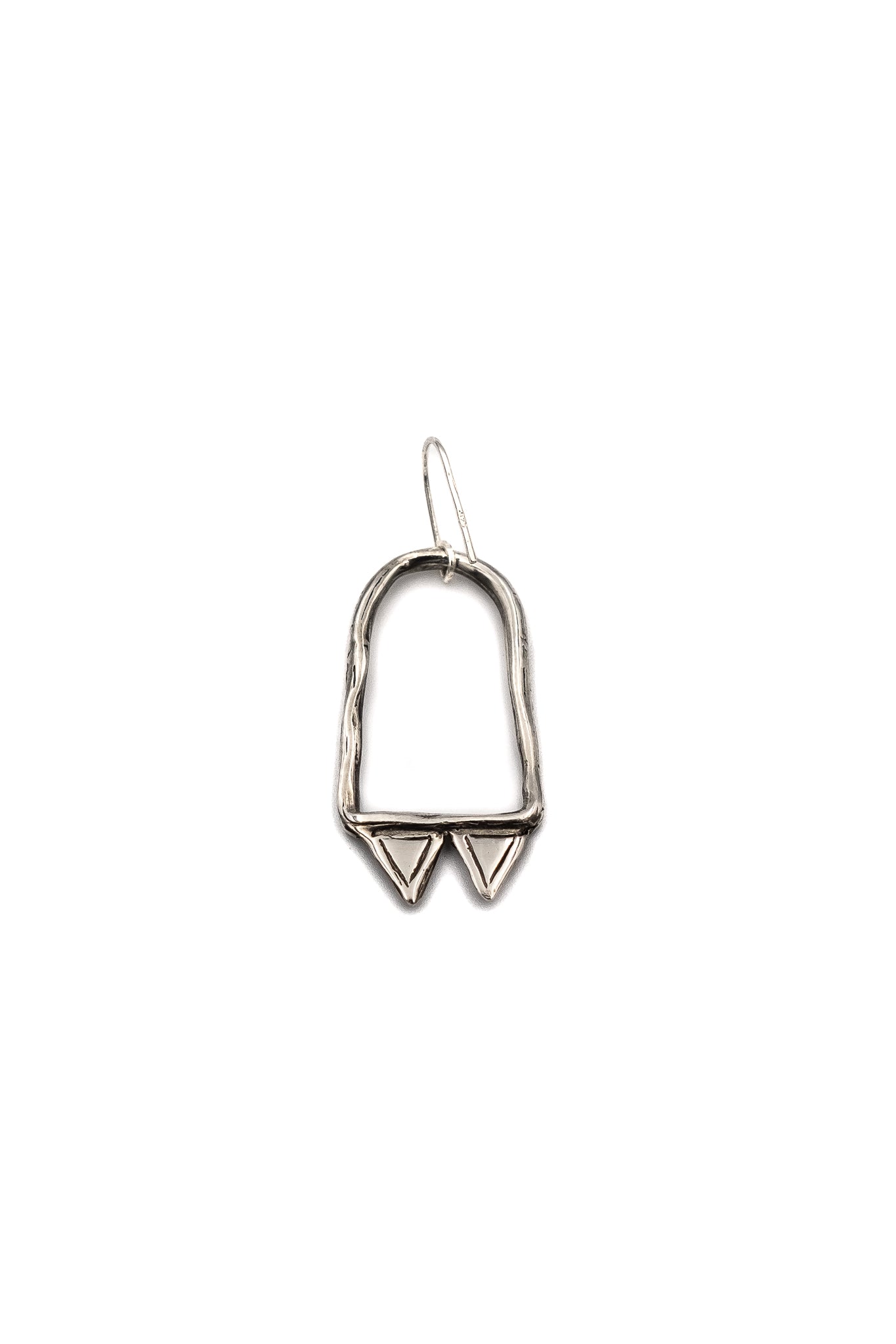 Pyramid Chamber Earrings in Silver