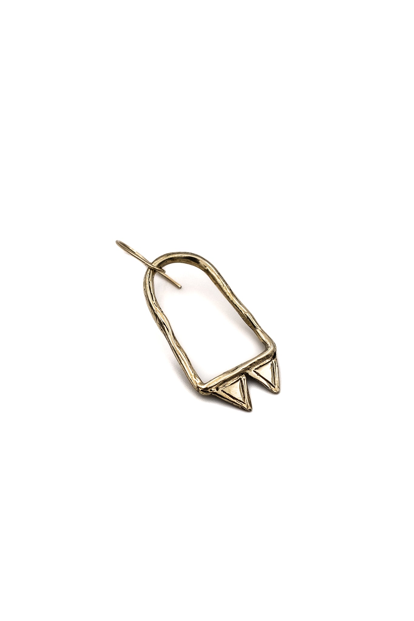 Pyramid Chamber Earrings in Brass