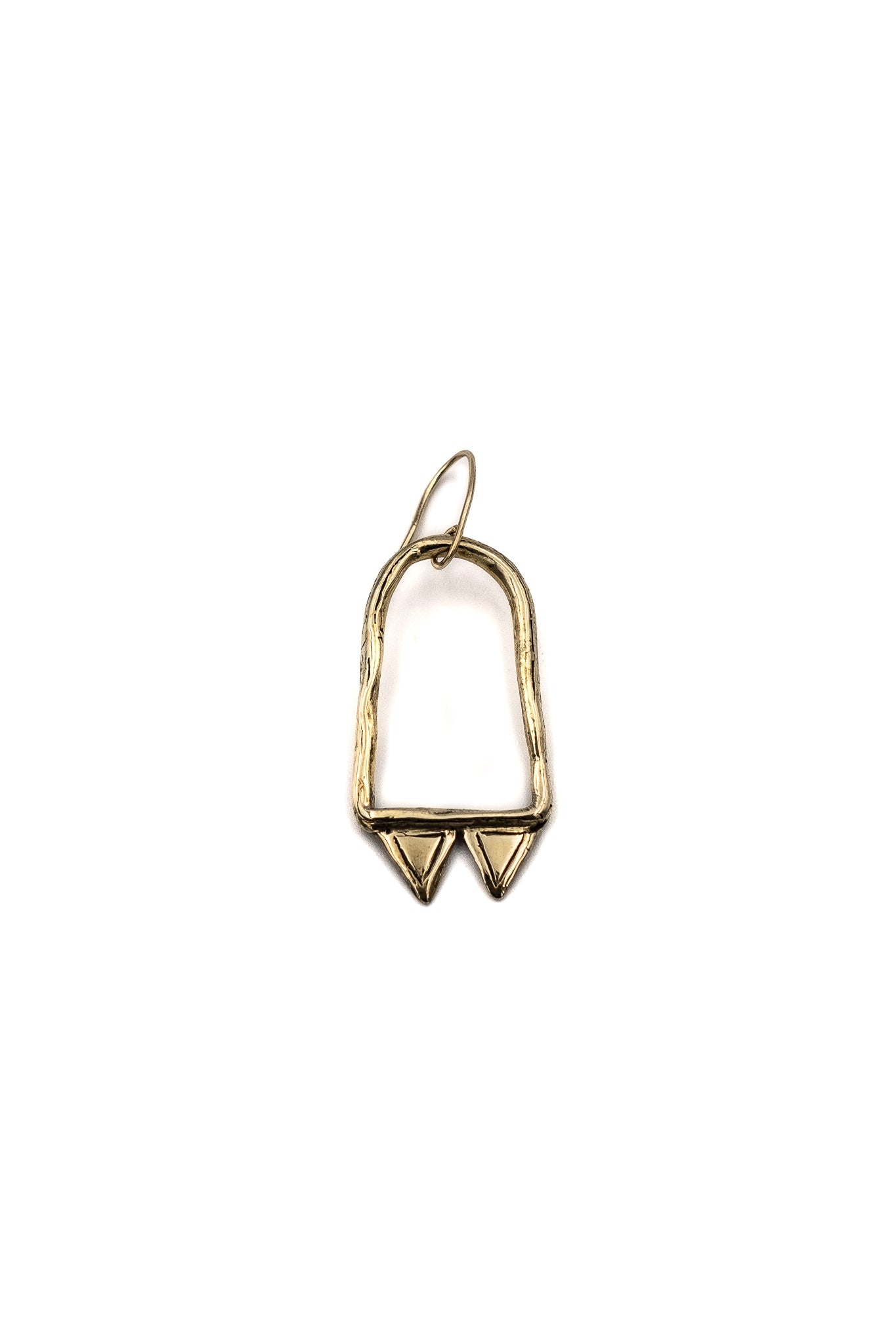 Pyramid Chamber Earrings in Brass