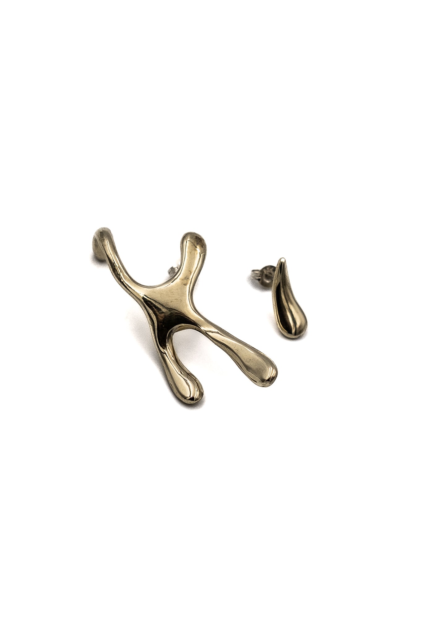 Drip Earring Set in Brass