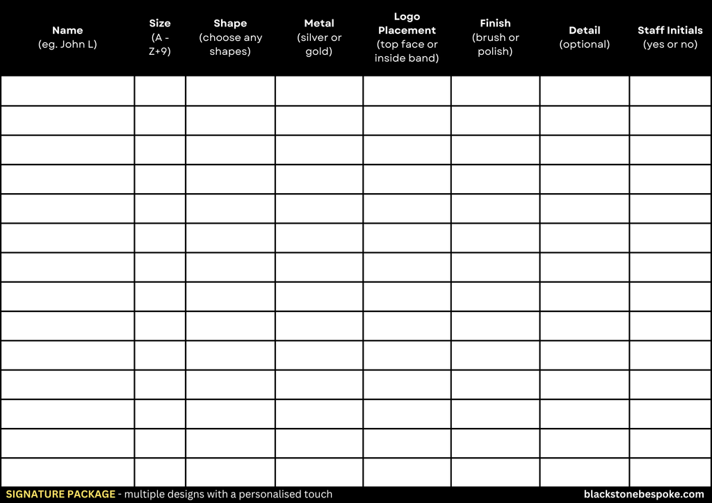 Custom Business Rings Sizing Kit – Blackstone Bespoke