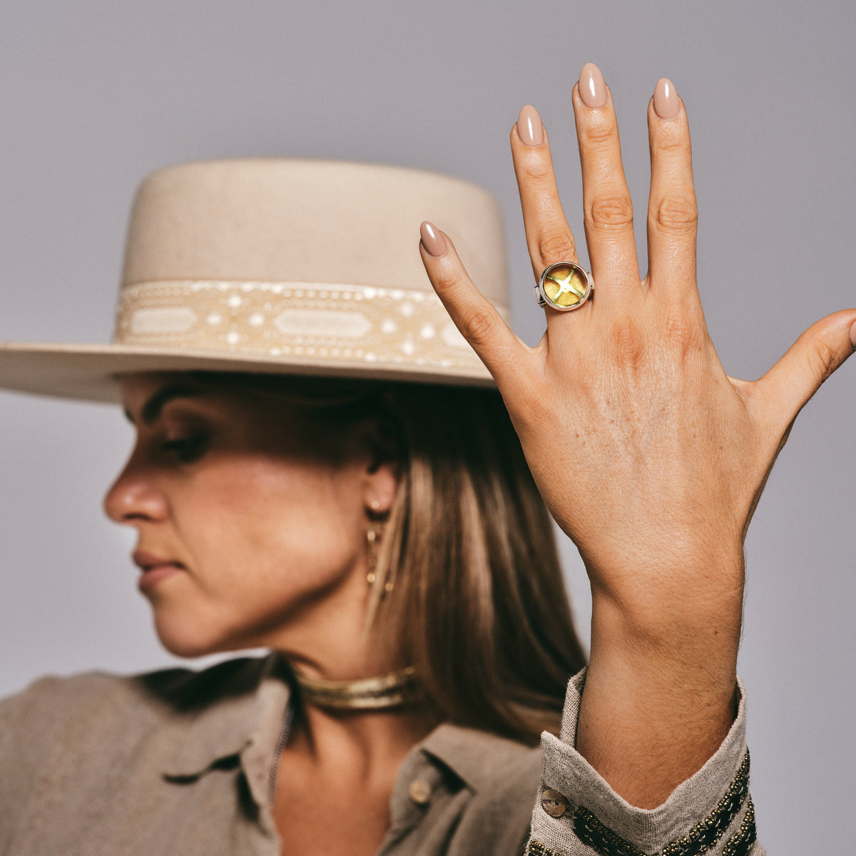 California 69 Ring with Lemon Quartz – sterling silver