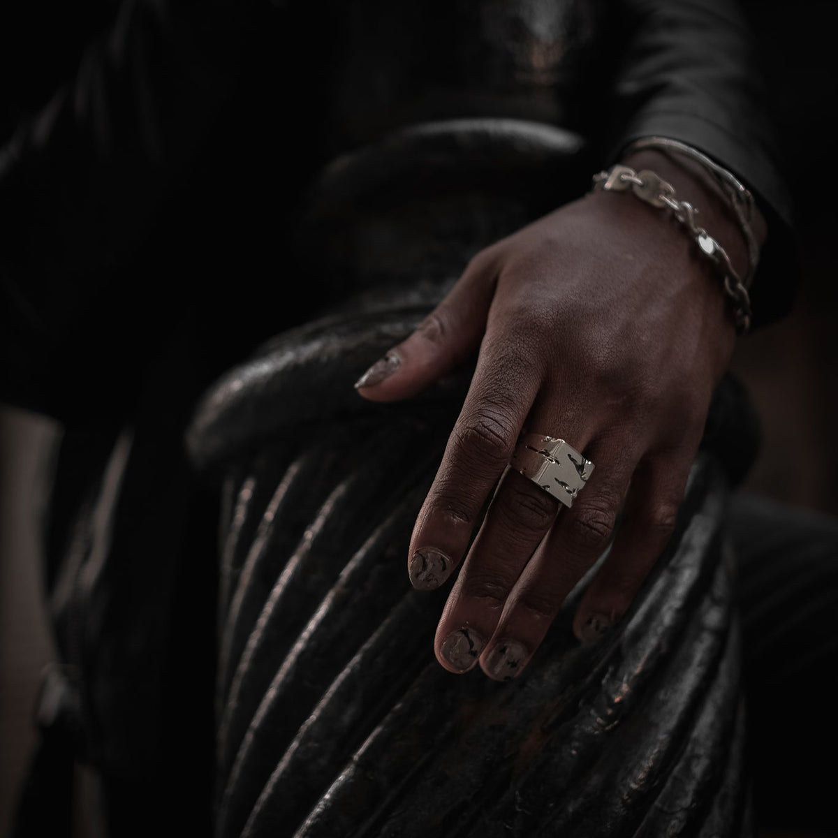 Canyon Ring (Large Square) – sterling silver