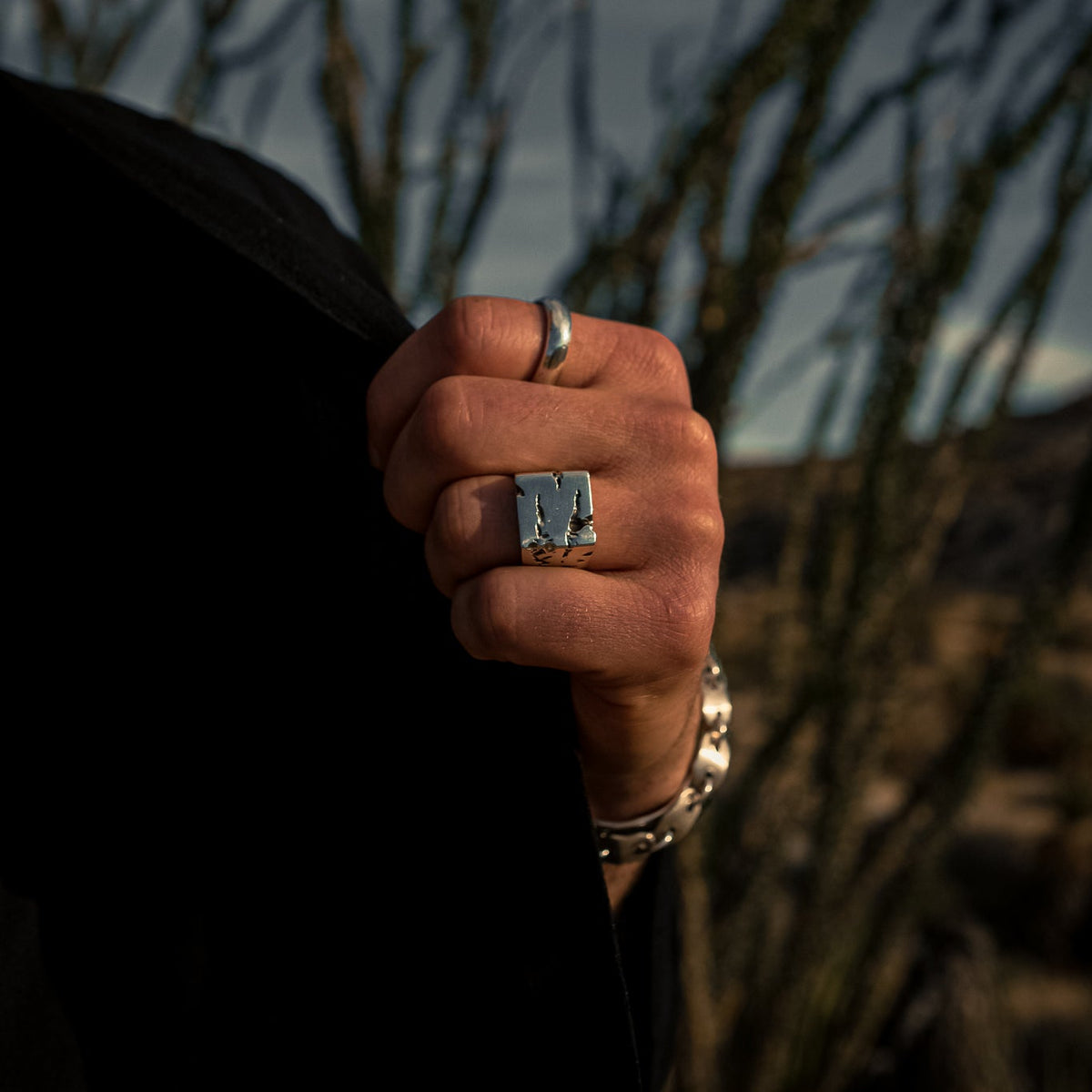 Canyon Ring (Large Square) – sterling silver