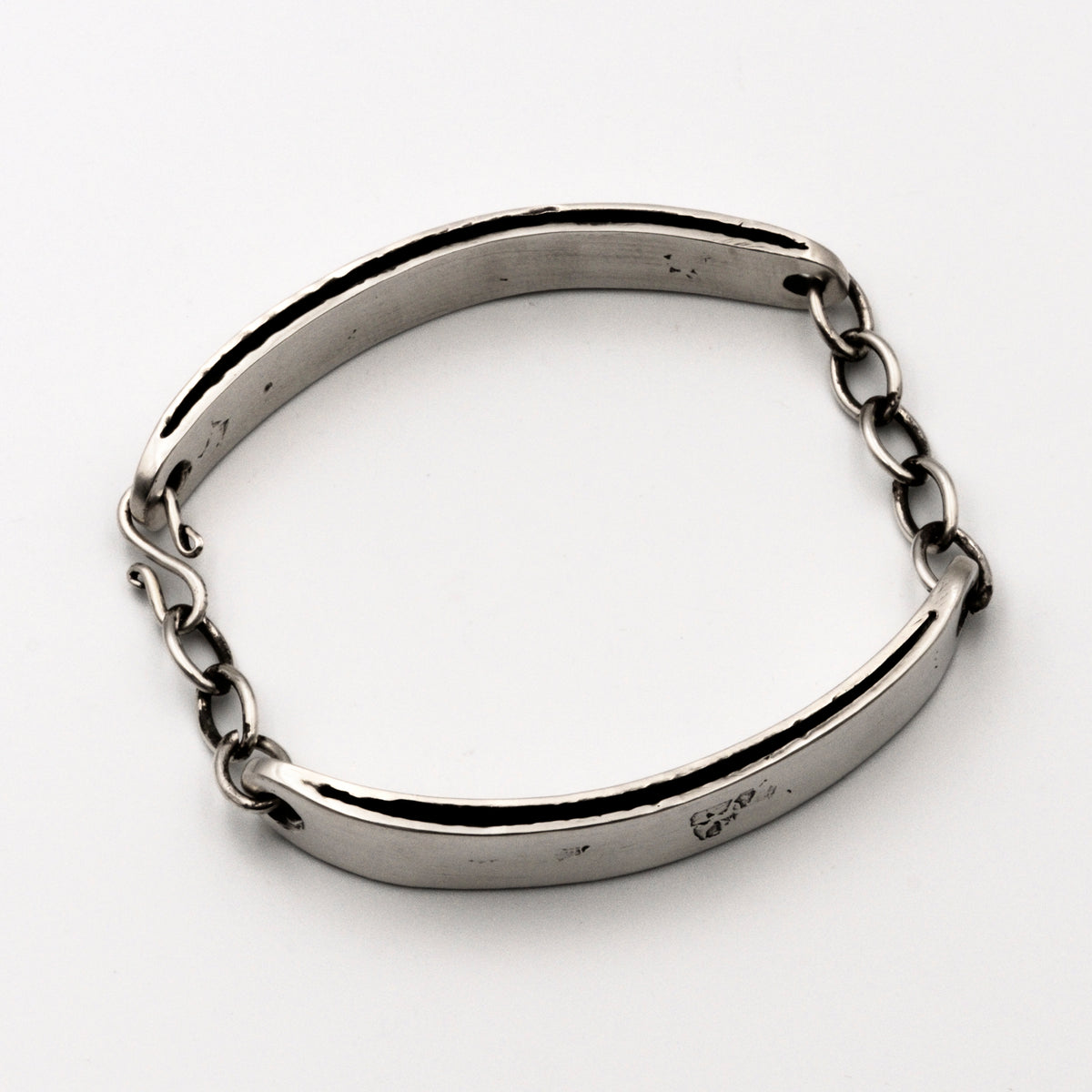 Silver bracelet on a white background
