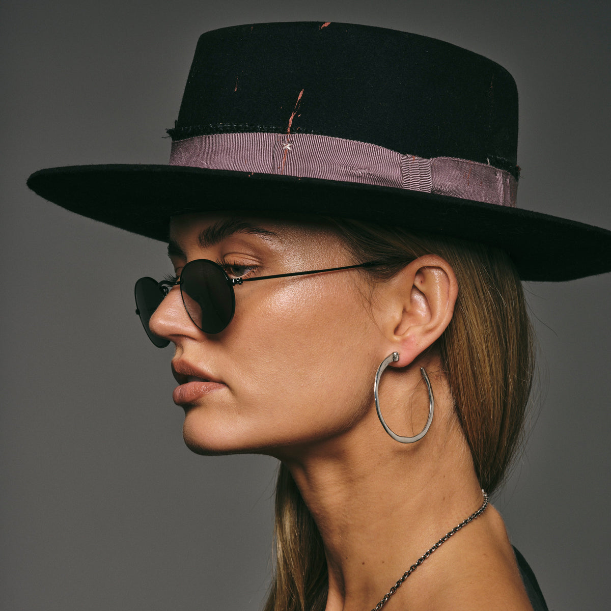 Nail Hoop Earrings – sterling silver