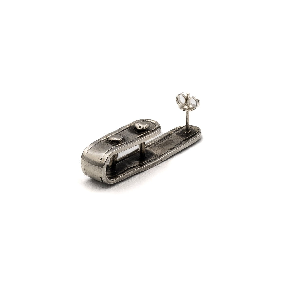 Nailed Belt Earrings – sterling silver