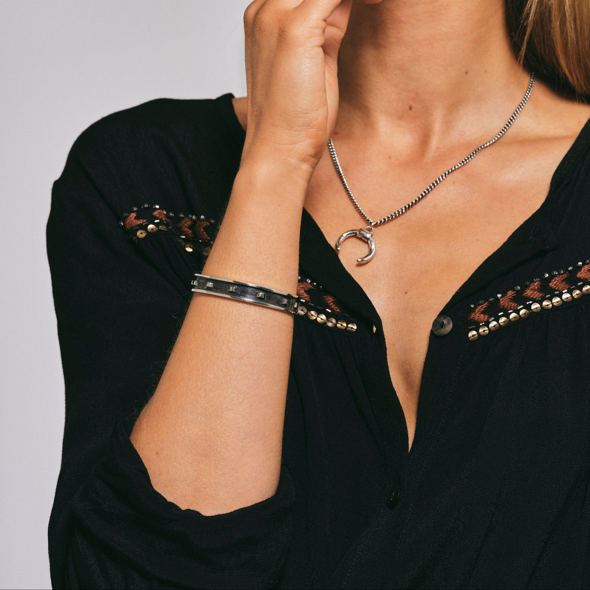Studded Recondite Cuff – sterling silver