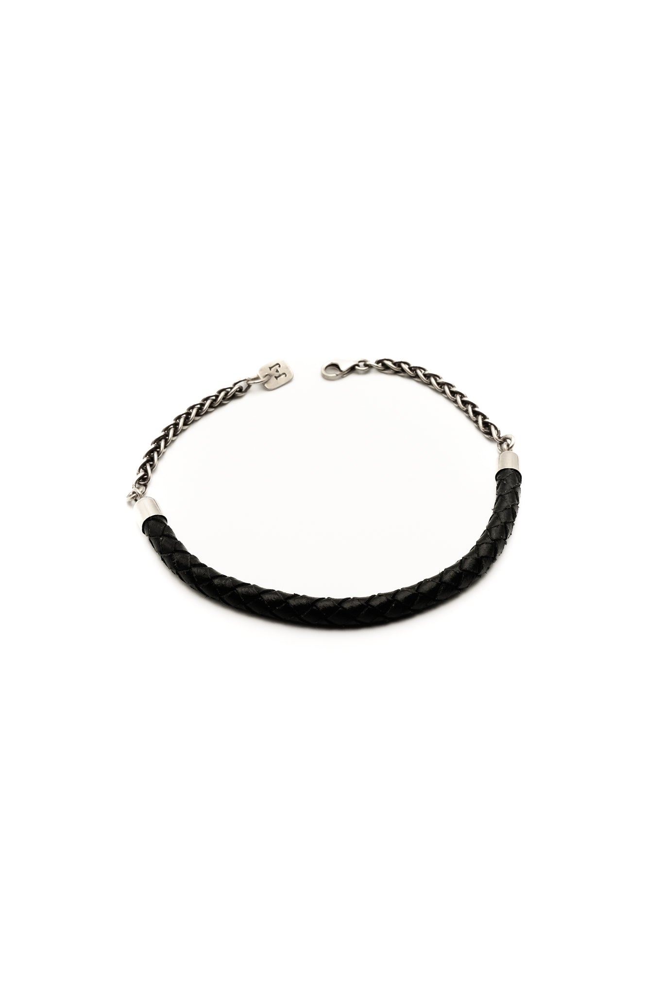 Wanderer Bracelet with Black Leather