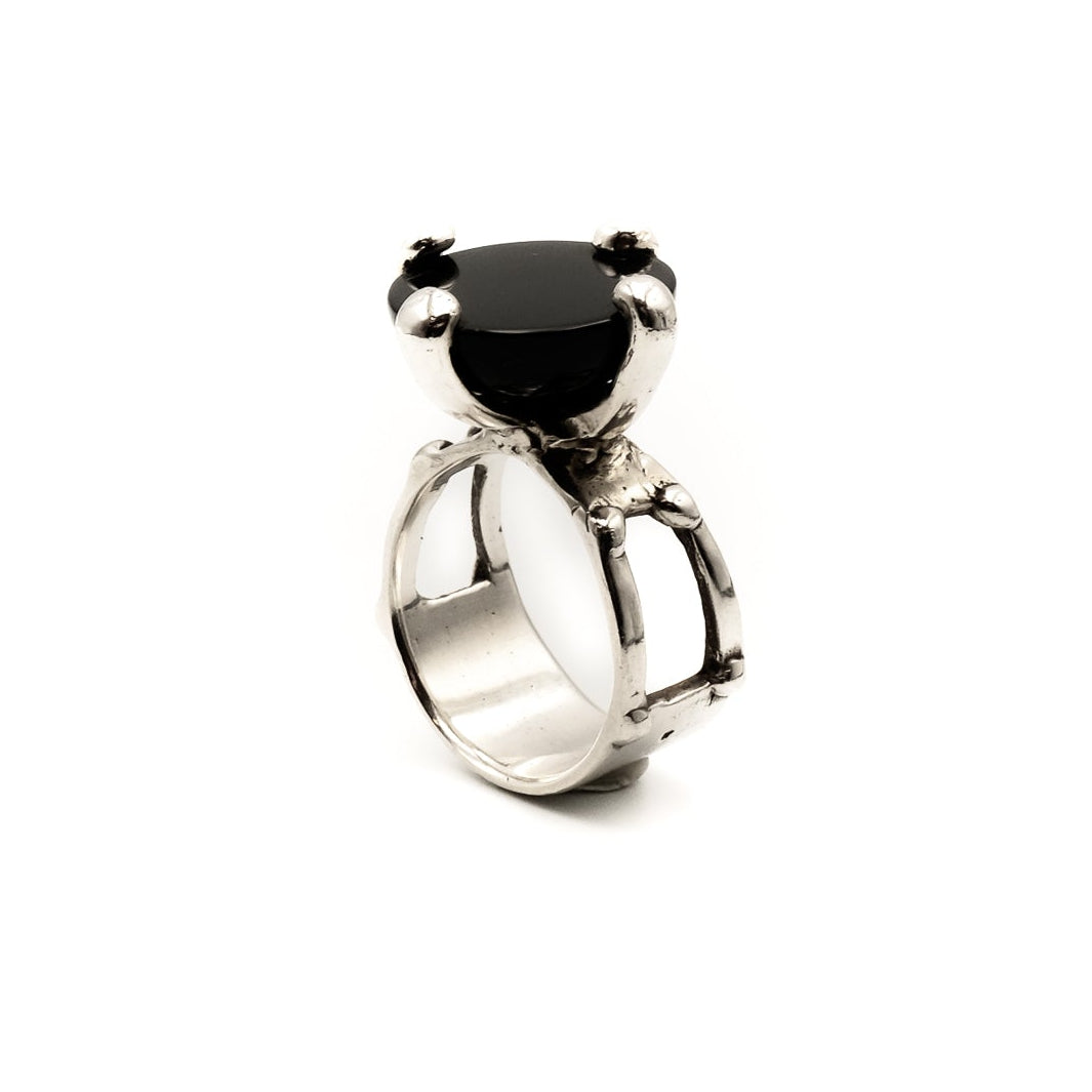 Alexandra Ring with Black Onyx Stone – sterling silver