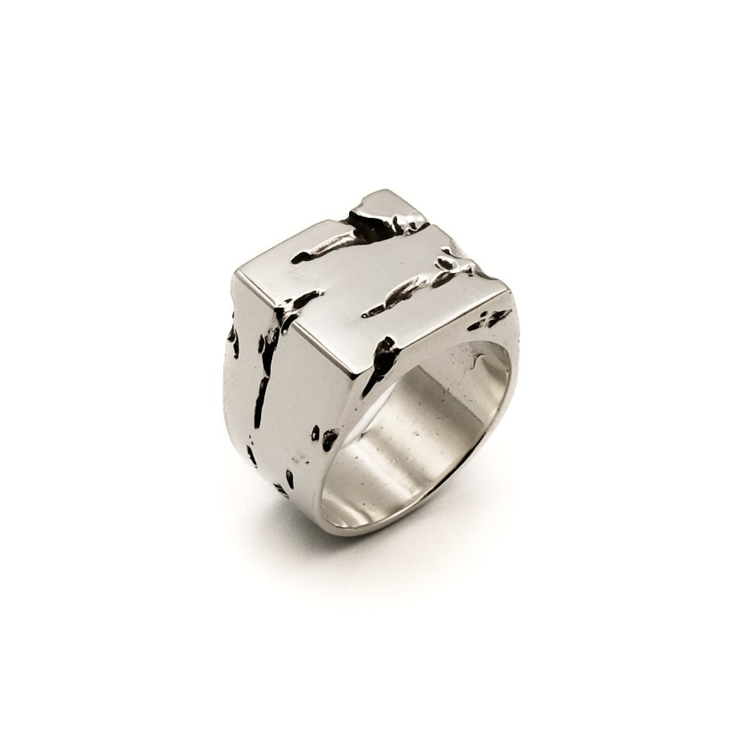 Canyon Ring (Large Square) – sterling silver