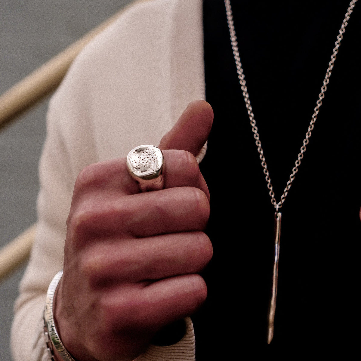 Emperor Round Signet Ring – sterling silver
