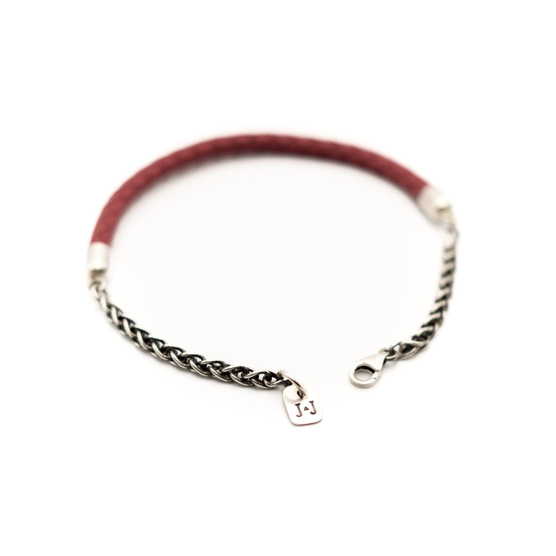 Wanderer Bracelet with Red Leather – sterling silver